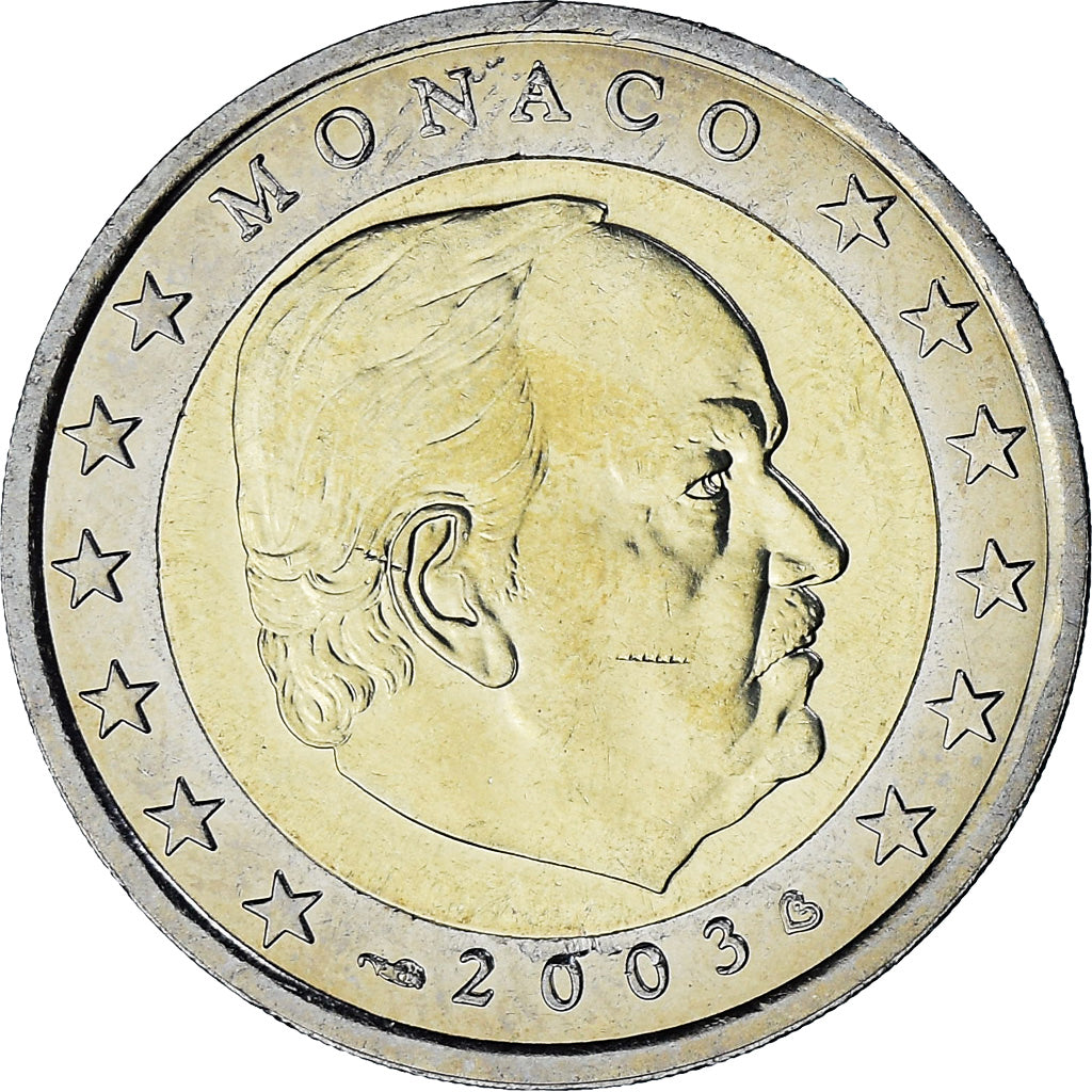 Monaco, Rainier III, 2 Euro, 2003, Paris, AU(55-58), Bi-Metallic, Gadoury:MC179