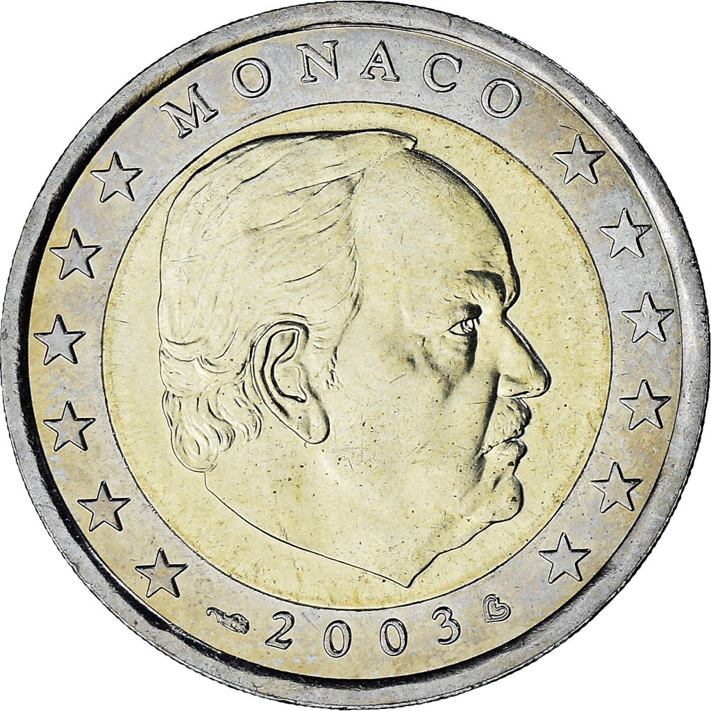 Monaco, Rainier III, 2 Euro, 2003, Paris, AU(55-58), Bi-Metallic, Gadoury:MC179