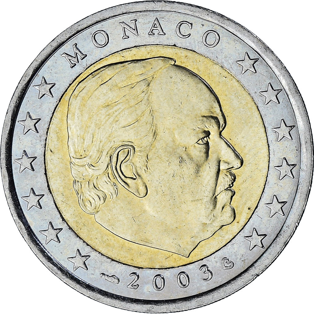Monaco, Rainier III, 2 Euro, 2003, Paris, AU(55-58), Bi-Metallic, Gadoury:MC179