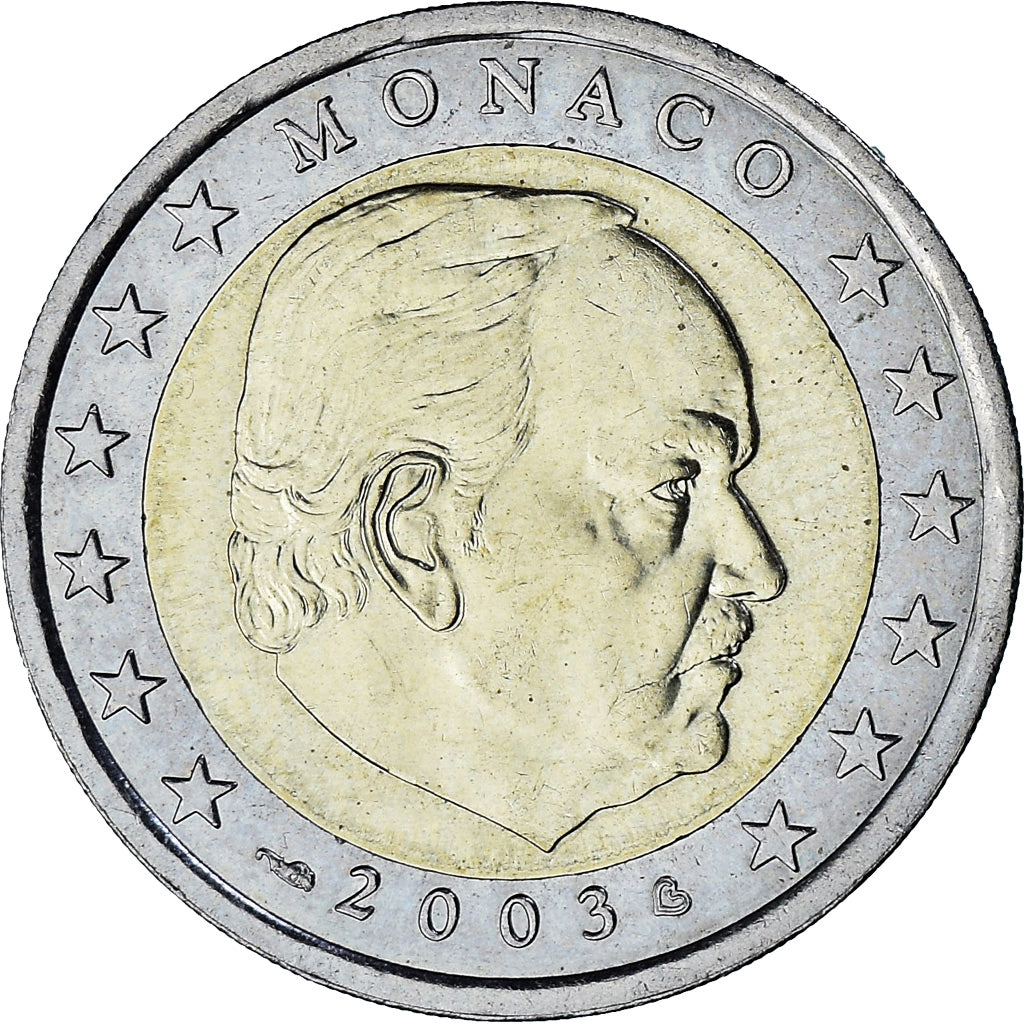 Monaco, Rainier III, 2 Euro, 2003, Paris, AU(55-58), Bi-Metallic, Gadoury:MC179