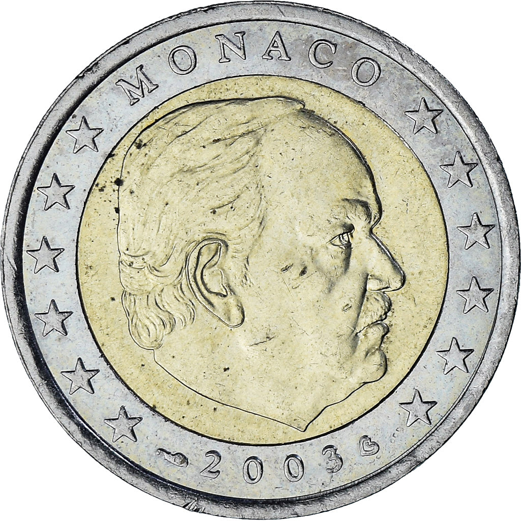 Monaco, Rainier III, 2 Euro, 2003, Paris, AU(55-58), Bi-Metallic, Gadoury:MC179