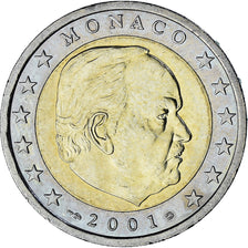Monaco, Rainier III, 2 Euro, 2001, Paris, AU(55-58), Bi-Metallic, Gadoury:MC179