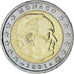 Monaco, Rainier III, 2 Euro, 2001, Paris, AU(55-58), Bi-Metallic, Gadoury:MC179