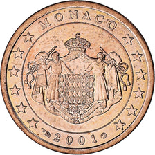 Monaco, Rainier III, 5 Euro Cent, 2001, Paris, SPL, Acciaio placcato rame