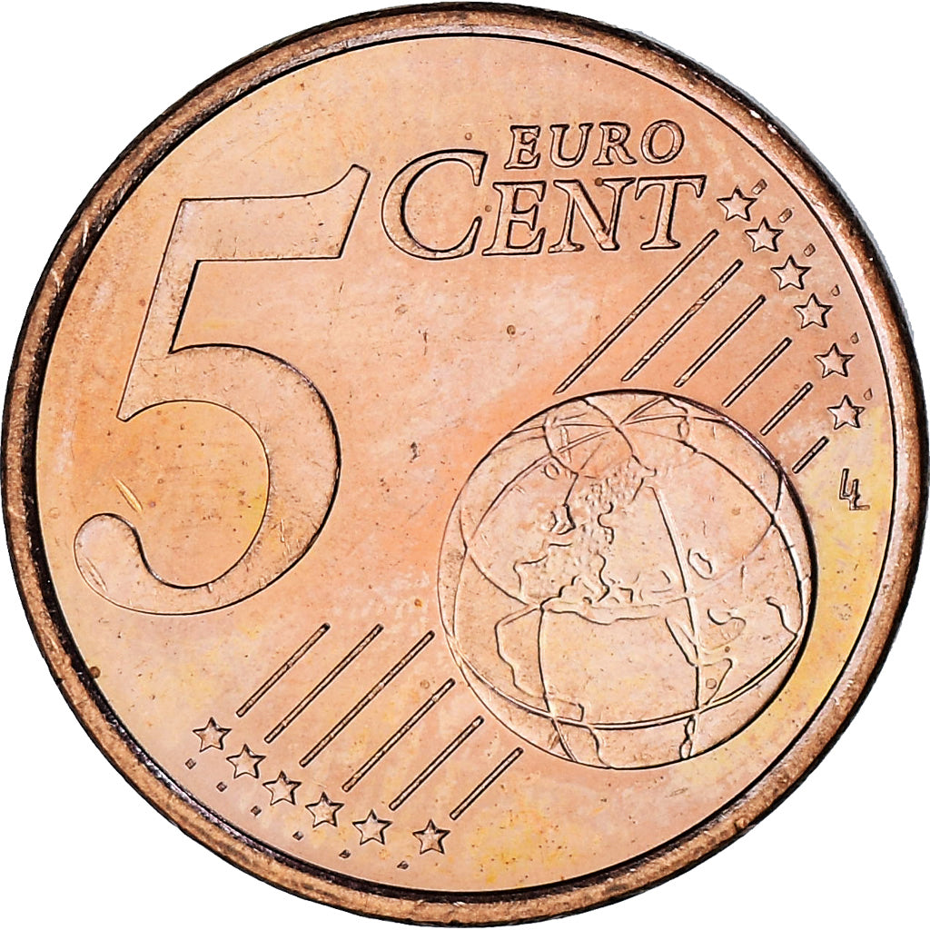 Monaco, Rainier III, 5 Euro Cent, 2001, Paris, MS(63), Copper Plated Steel