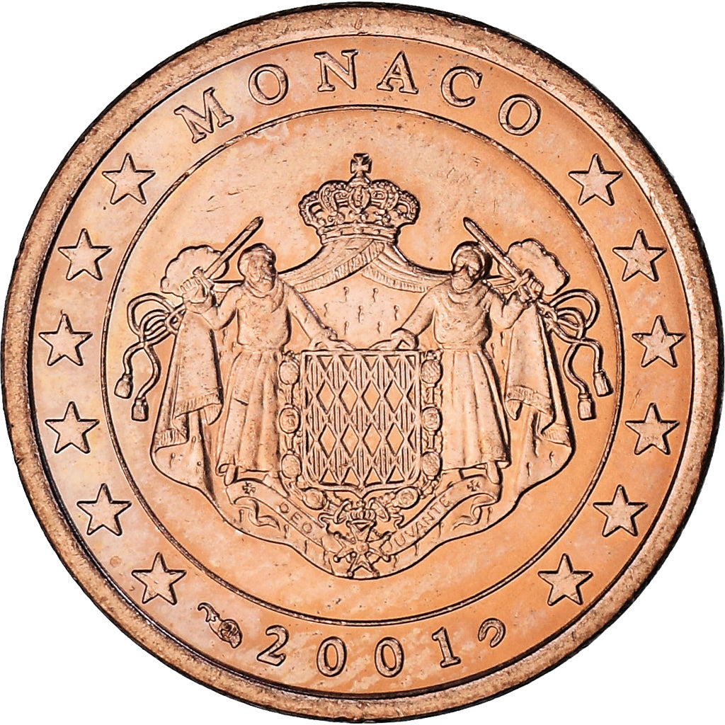 Monaco, Rainier III, 5 Euro Cent, 2001, Paris, MS(63), Copper Plated Steel