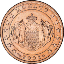 Monaco, Rainier III, 5 Euro Cent, 2001, Paris, MS(63), Copper Plated Steel