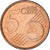 Monaco, Rainier III, 5 Euro Cent, 2001, Paris, MS(63), Copper Plated Steel