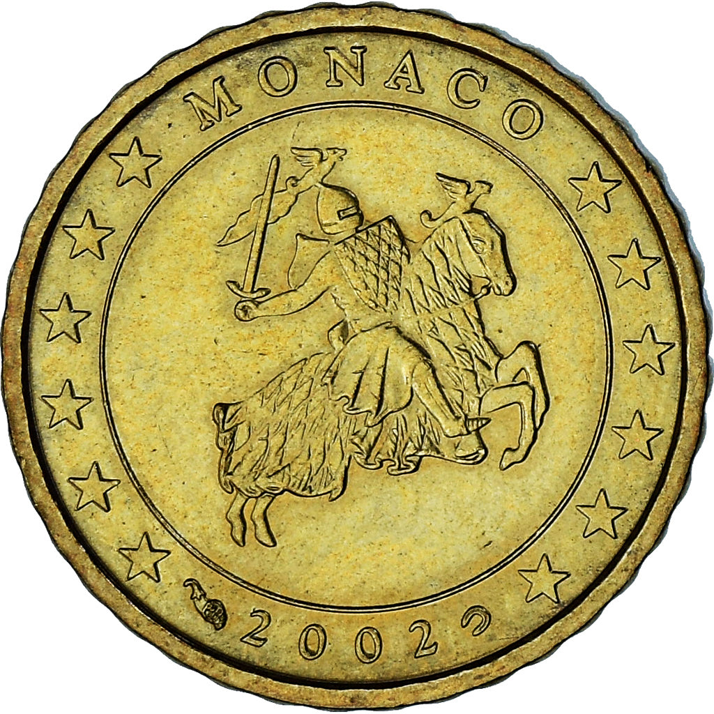 Monaco, Rainier III, 10 Euro Cent, 2002, Paris, AU(55-58), Brass, Gadoury:MC175