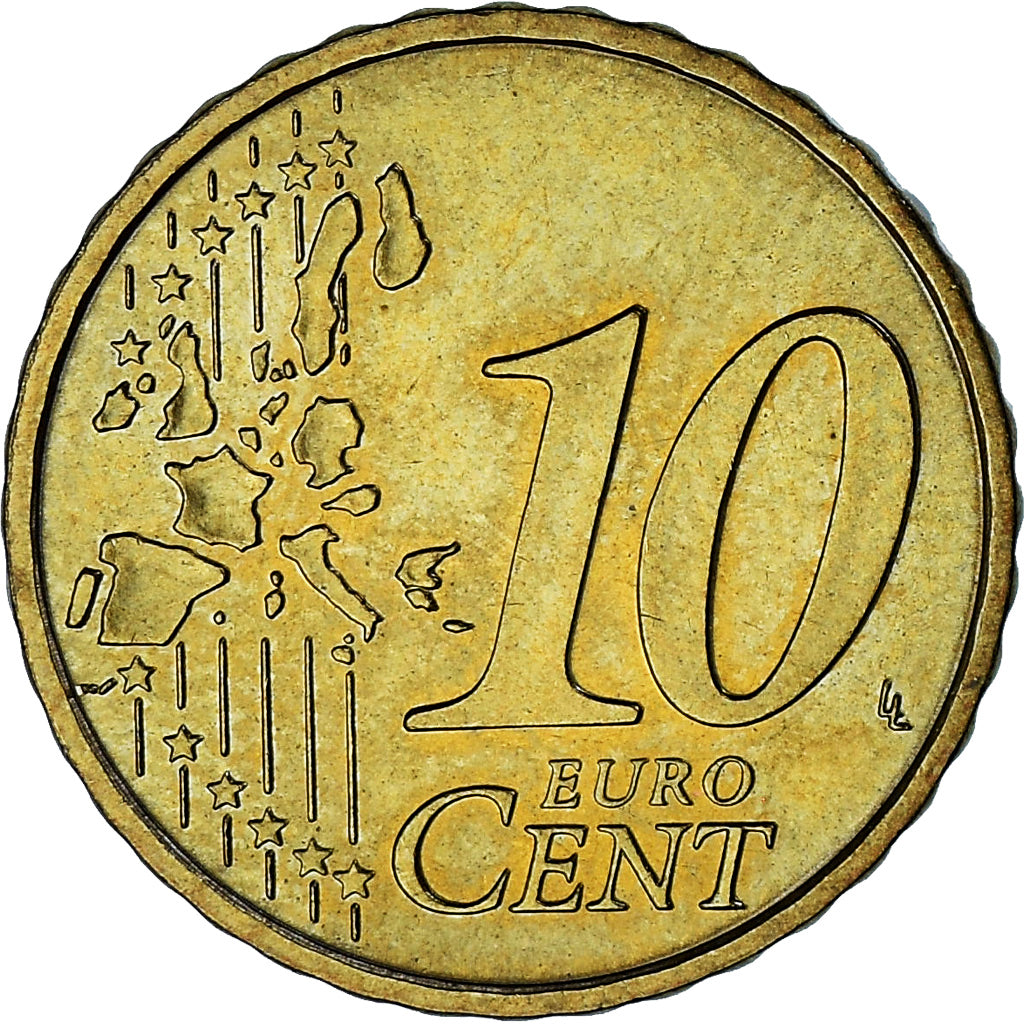 Monaco, Rainier III, 10 Euro Cent, 2002, Paris, AU(55-58), Brass, Gadoury:MC175
