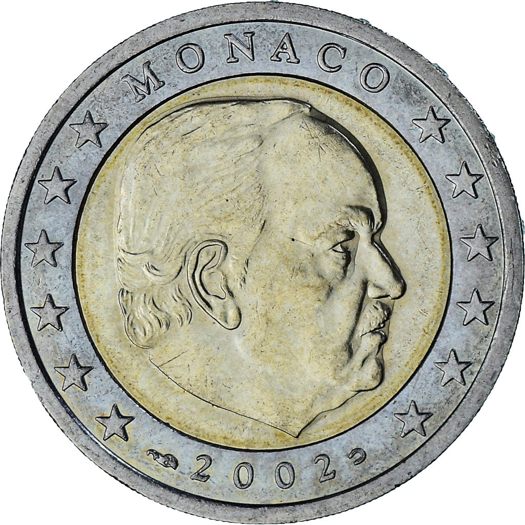 Monaco, Rainier III, 2 Euro, 2002, Paris, AU(55-58), Bi-Metallic, Gadoury:MC179