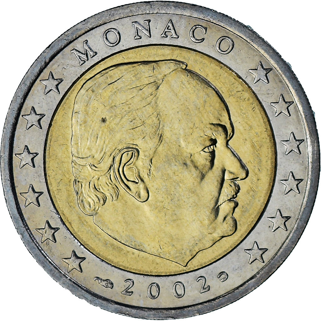 Mónaco, Rainier III, 2 Euro, 2002, Paris, AU(55-58), Bimetálico