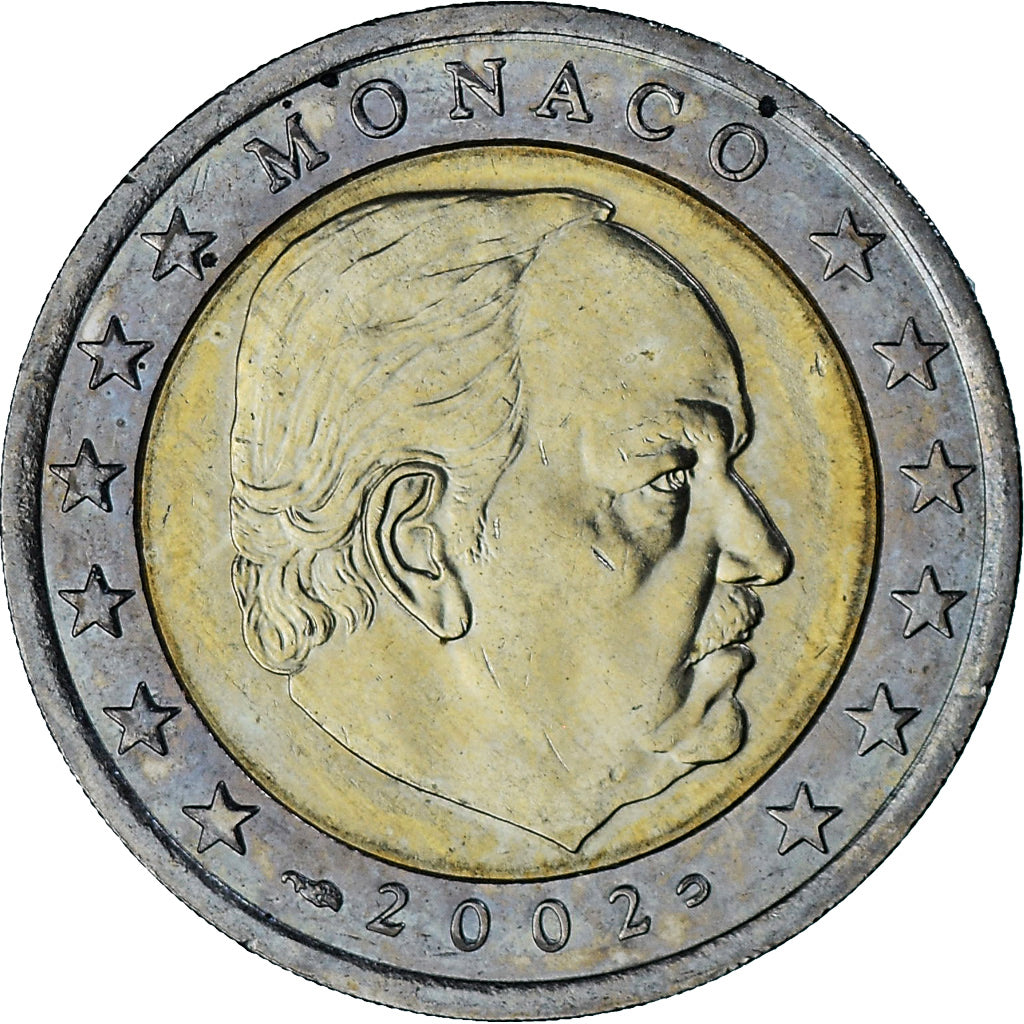 Monaco, Rainier III, 2 Euro, 2002, Paris, AU(55-58), Bi-Metallic, Gadoury:MC179