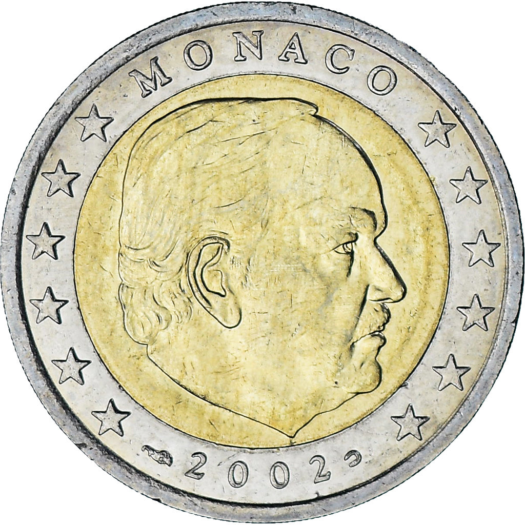Monaco, Rainier III, 2 Euro, 2002, Paris, AU(55-58), Bi-Metallic, Gadoury:MC179