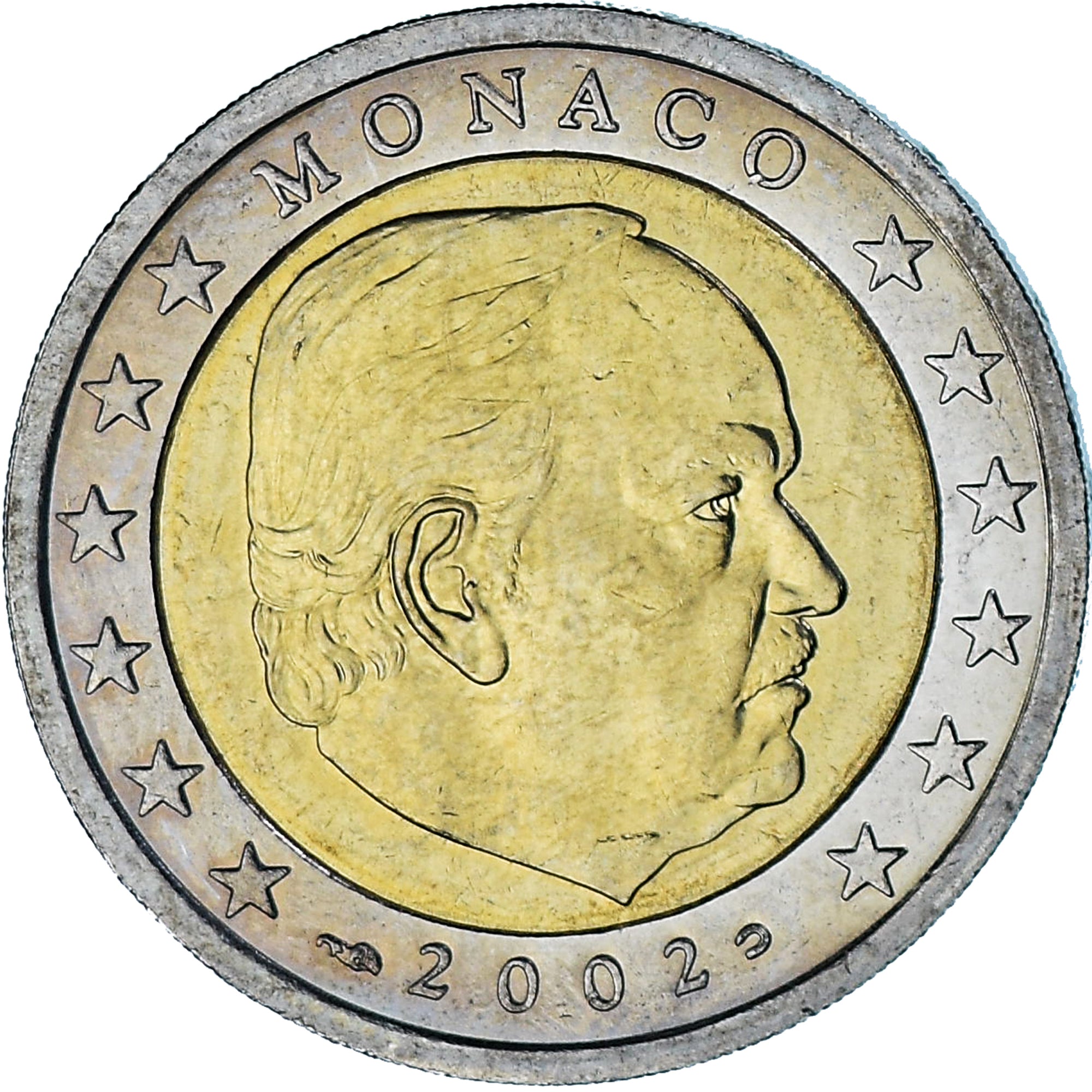 Monaco, Rainier III, 2 Euro, 2002, Paris, AU(55-58), Bi-Metallic, Gadoury:MC179