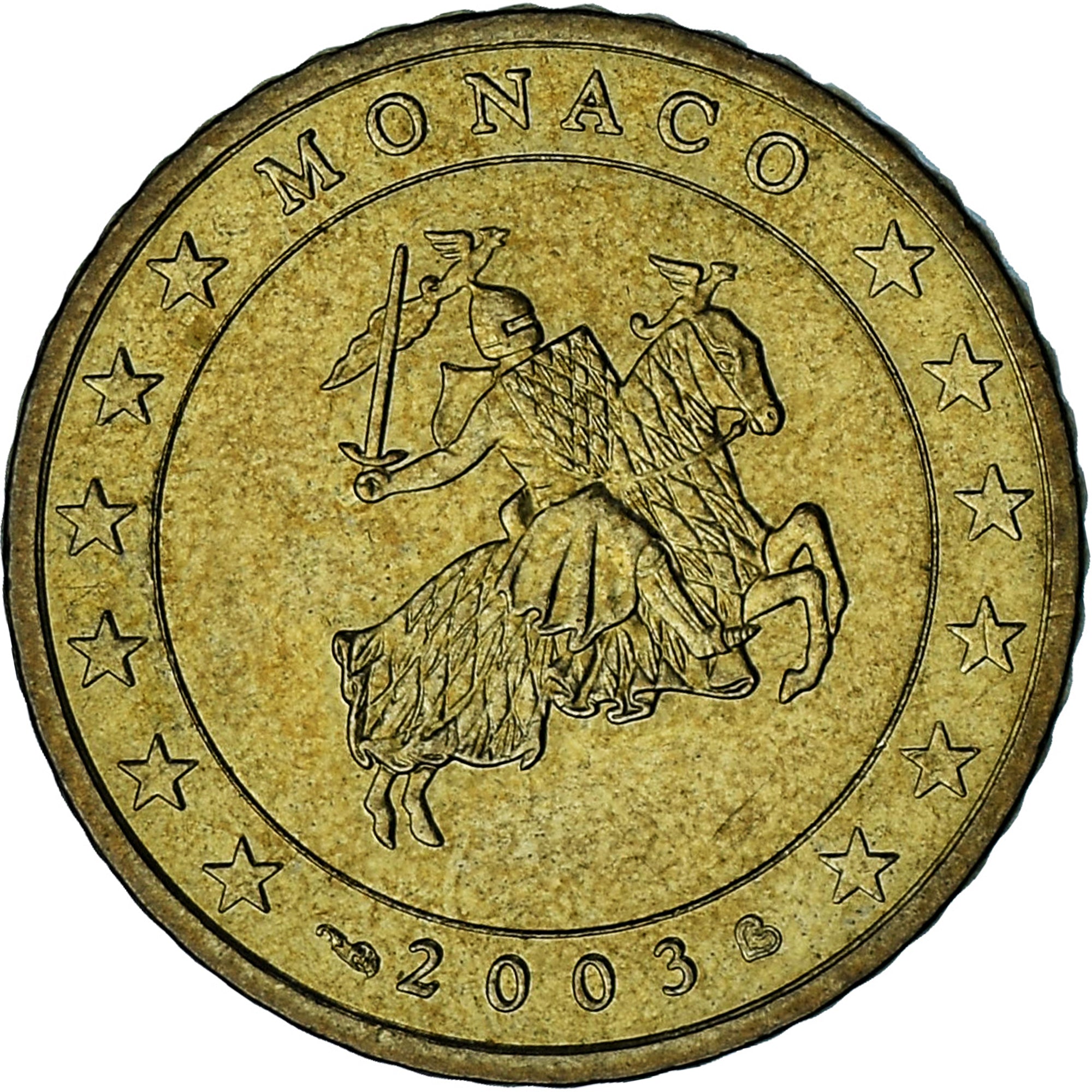 Monaco, Rainier III, 50 Euro Cent, 2003, Paris, AU(55-58), Brass, Gadoury:MC177
