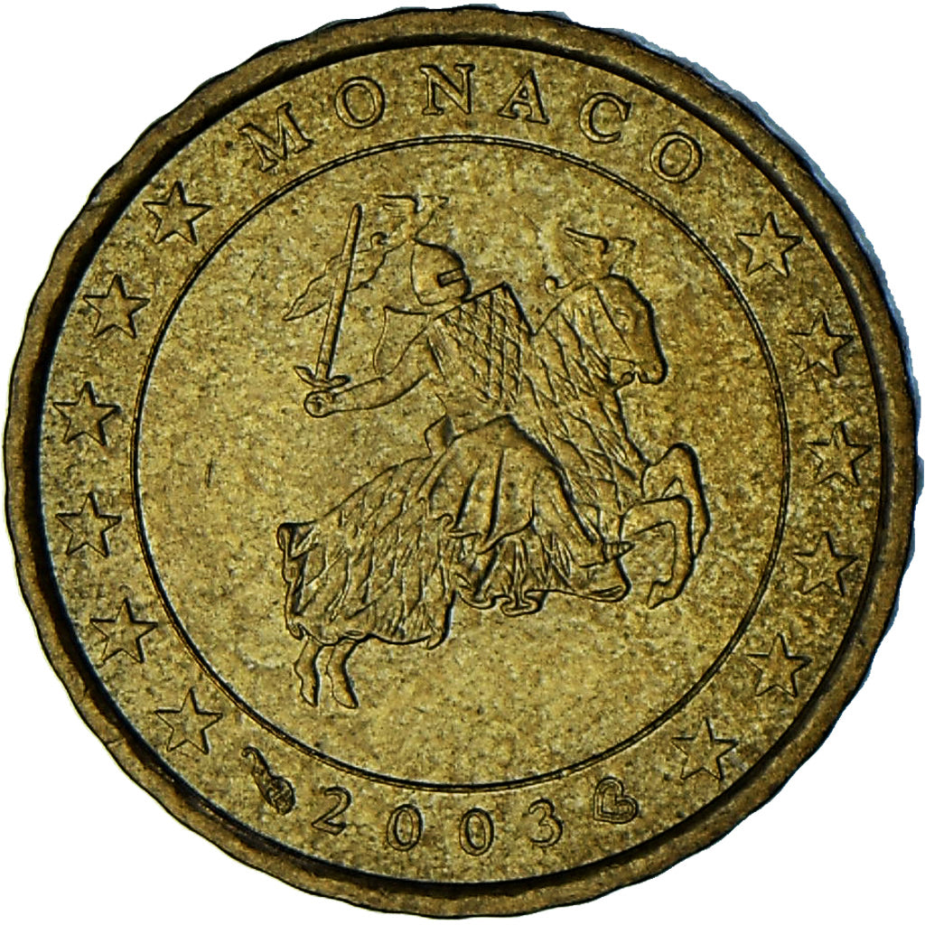 Monaco, Rainier III, 10 Euro Cent, 2003, Paris, AU(55-58), Brass, Gadoury:MC175