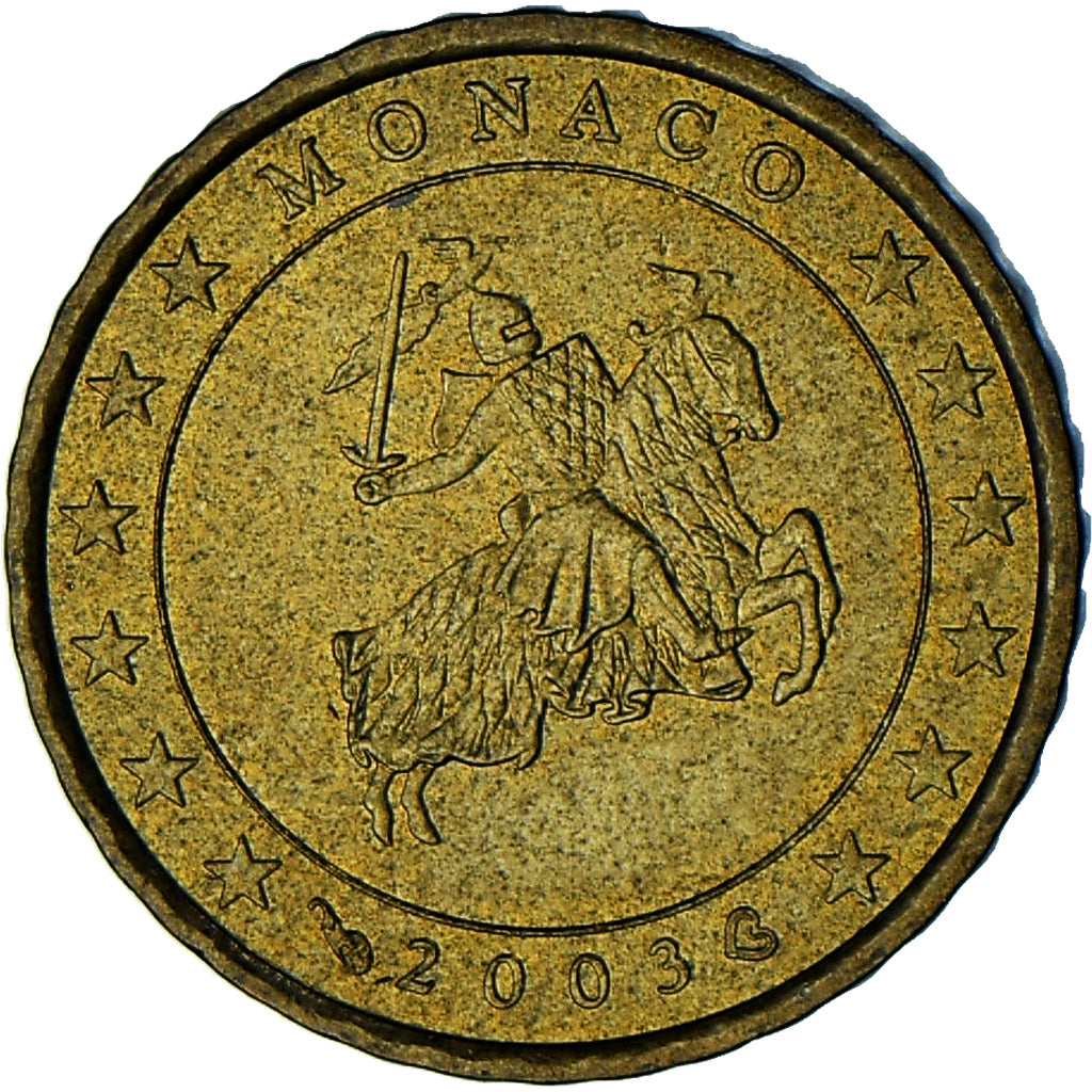 Monaco, Rainier III, 10 Euro Cent, 2003, Paris, AU(55-58), Brass, Gadoury:MC175