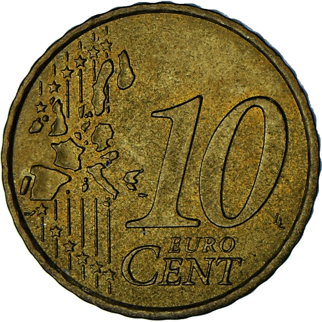 Monaco, Rainier III, 10 Euro Cent, 2003, Paris, AU(55-58), Mosiądz