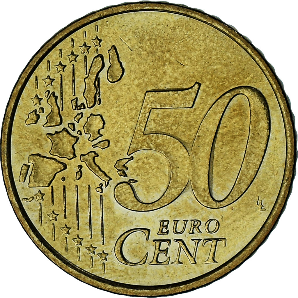 Mónaco, Rainier III, 50 Euro Cent, 2002, Paris, AU(55-58), Latão