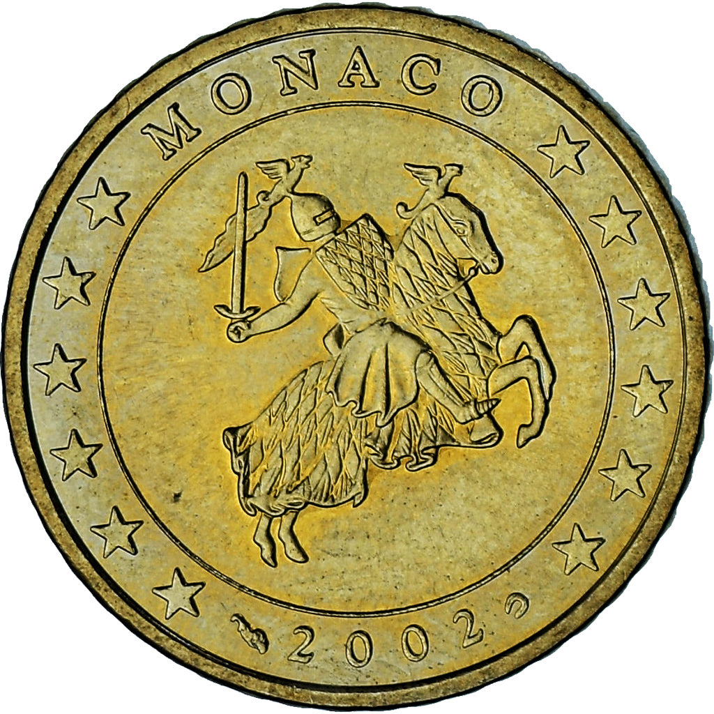 Monaco, Rainier III, 50 Euro Cent, 2002, Paris, VZ, Messing, Gadoury:MC177