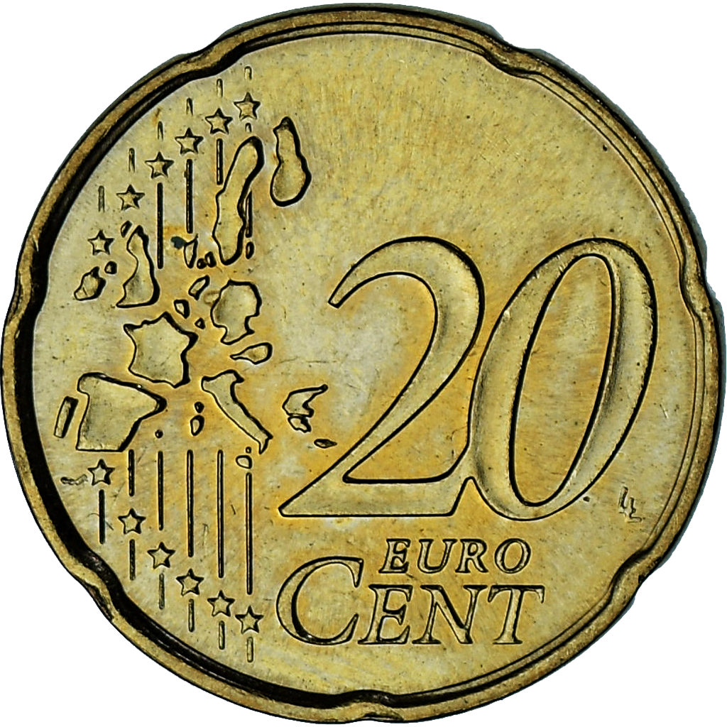 Monaco, Rainier III, 20 Euro Cent, 2002, Paris, SPL-, Ottone, Gadoury:MC176