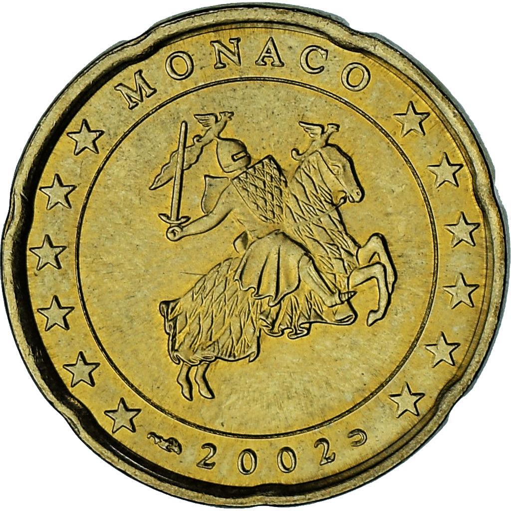 Monaco, Rainier III, 20 Euro Cent, 2002, Paris, SPL-, Ottone, Gadoury:MC176