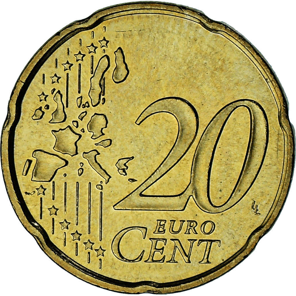 Monaco, Rainier III, 20 Euro Cent, 2002, Paris, AU(55-58), Brass, Gadoury:MC176