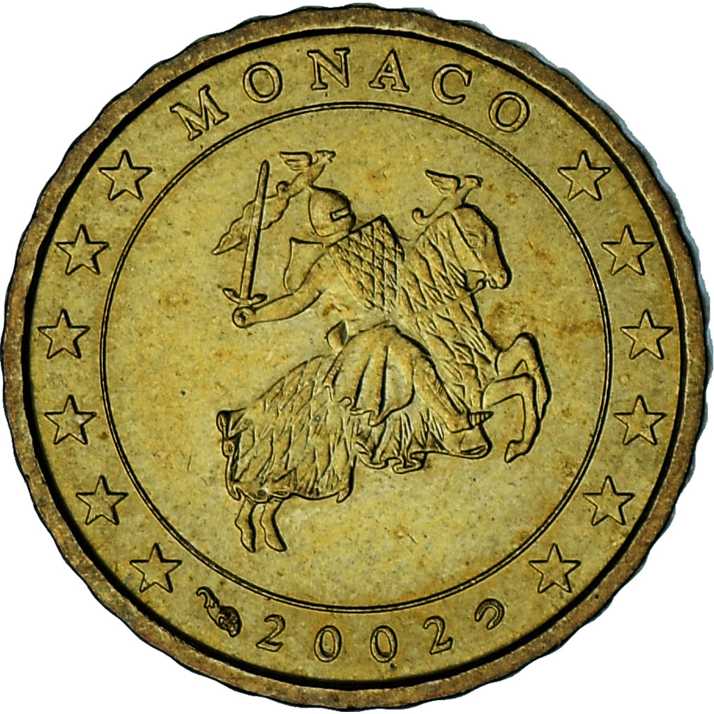 Monaco, Rainier III, 10 Euro Cent, 2002, Paris, AU(55-58), Brass, Gadoury:MC175