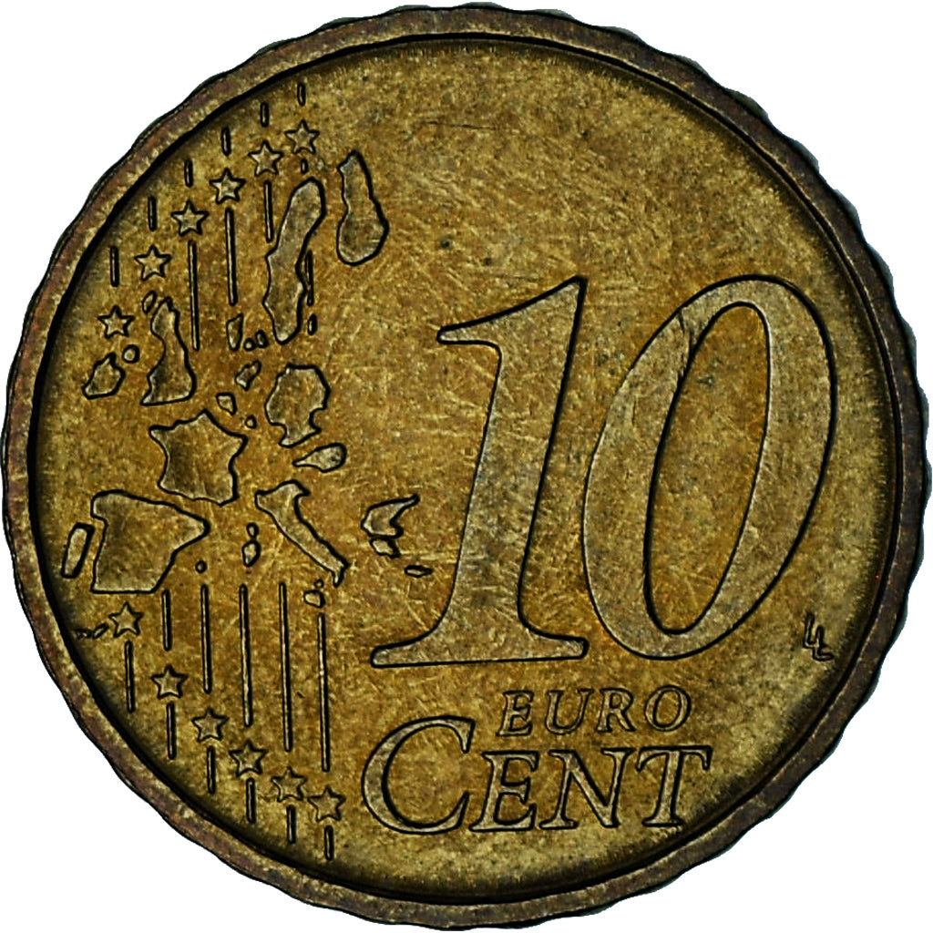 Monaco, Rainier III, 10 Euro Cent, 2002, Paris, AU(55-58), Brass, Gadoury:MC175
