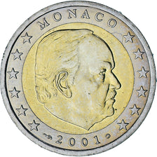 Monaco, Rainier III, 2 Euro, 2001, Paris, AU(55-58), Bi-Metallic, Gadoury:MC179
