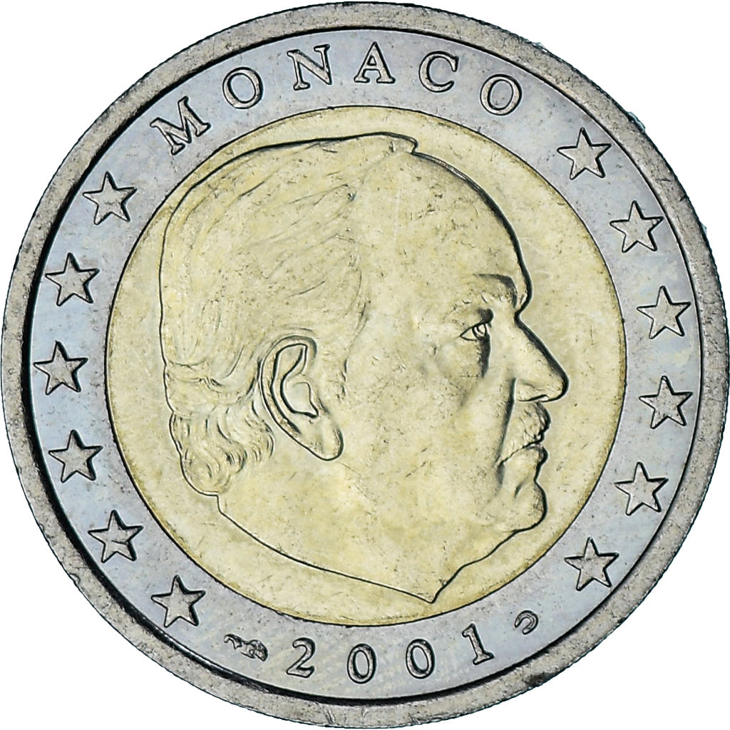 Monaco, Rainier III, 2 Euro, 2001, Paris, AU(55-58), Bi-Metallic, Gadoury:MC179