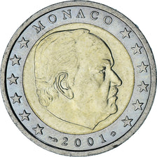 Monaco, Rainier III, 2 Euro, 2001, Paris, AU(55-58), Bi-Metallic, Gadoury:MC179