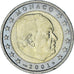 Monaco, Rainier III, 2 Euro, 2001, Paris, AU(55-58), Bi-Metallic, Gadoury:MC179