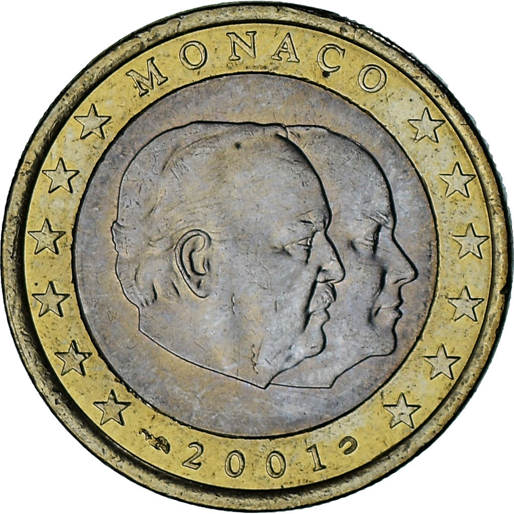 Monaco, Rainier III, Euro, 2001, Paris, PR, Bi-Metallic, Gadoury:MC178, KM:173