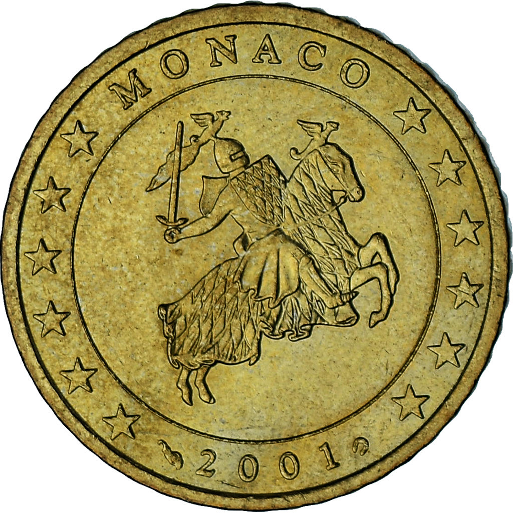 Monaco, Rainier III, 50 Euro Cent, 2001, Paris, SPL-, Ottone, Gadoury:MC177