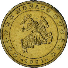 Monaco, Rainier III, 50 Euro Cent, 2001, Paris, SUP, Laiton, Gadoury:MC177