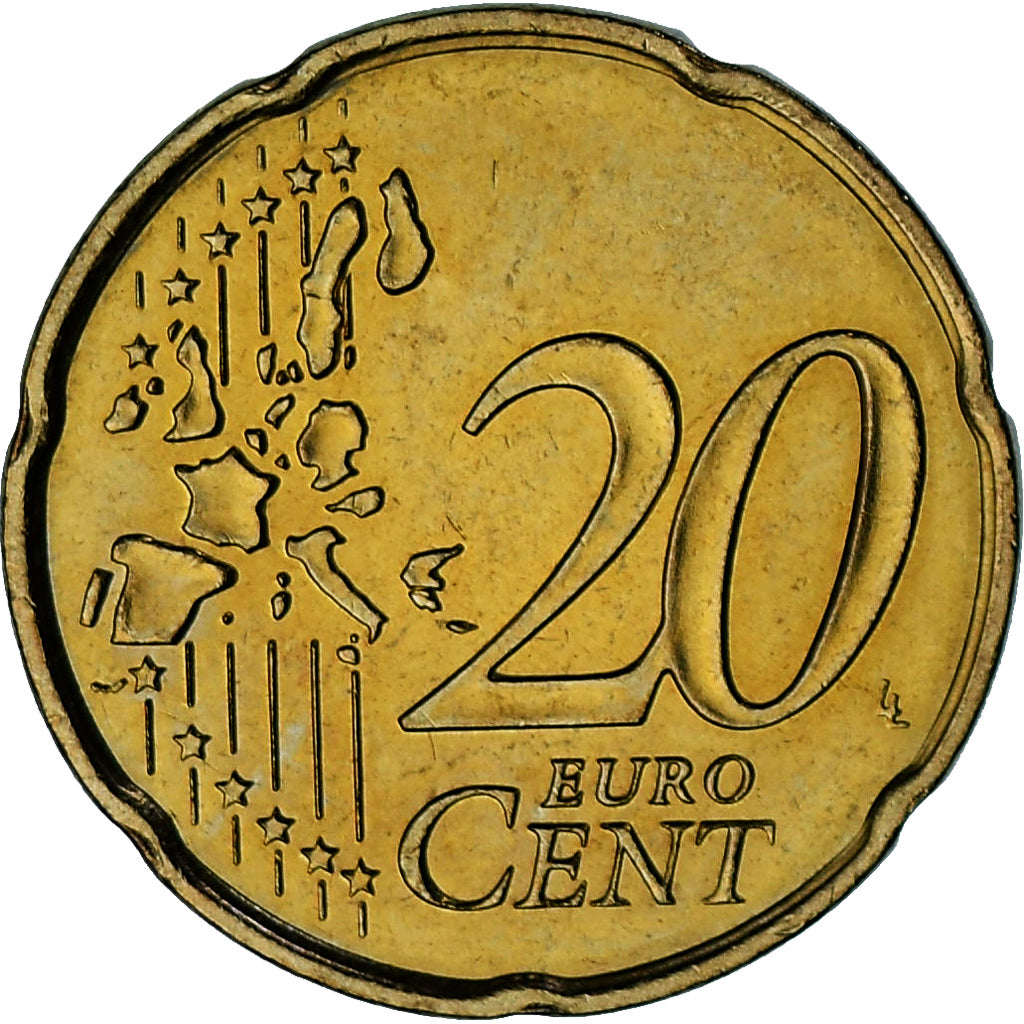 Monaco, Rainier III, 20 Euro Cent, 2001, Paris, AU(55-58), Brass, Gadoury:MC176