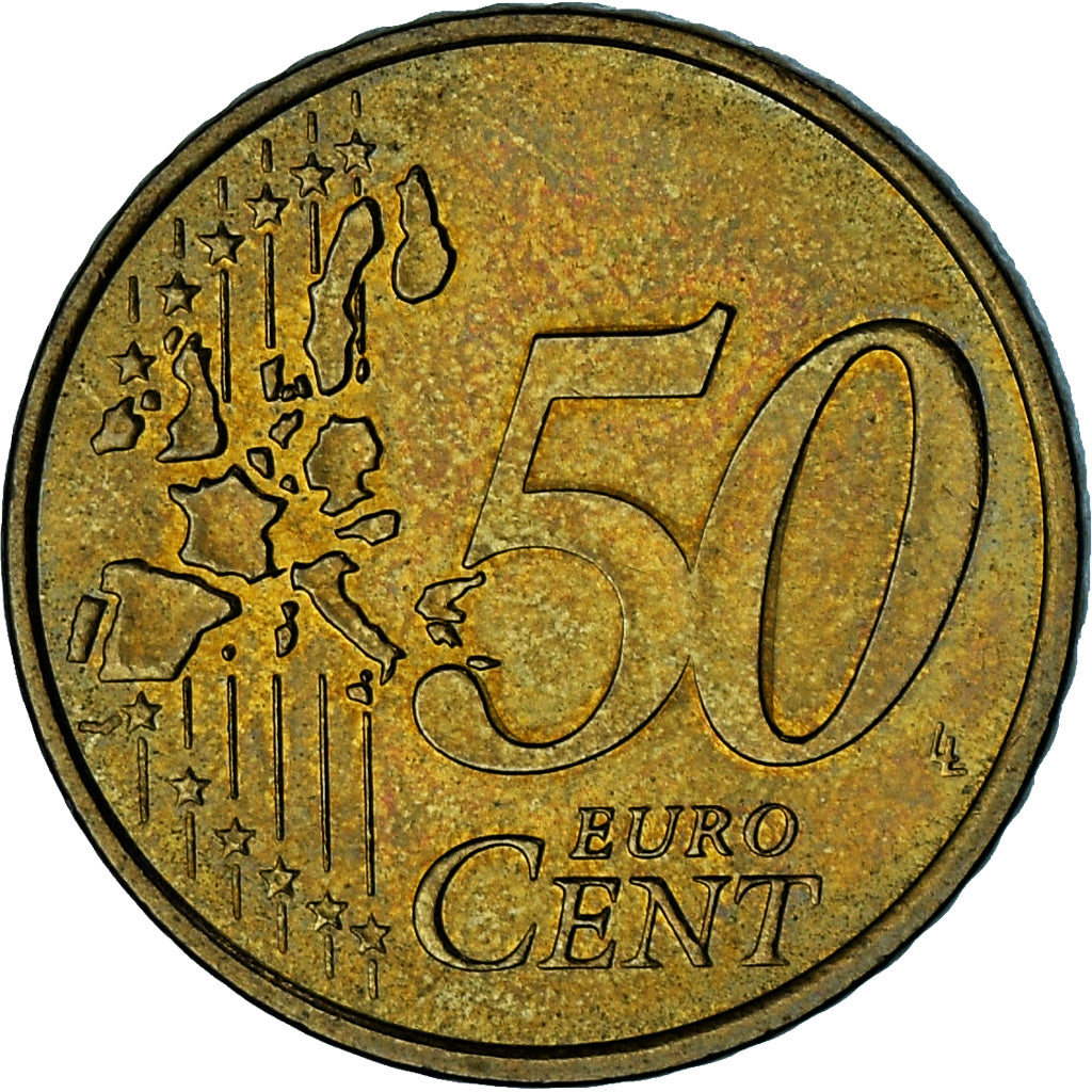 Mónaco, Rainier III, 50 Euro Cent, 2002, Paris, AU(50-53), Latão