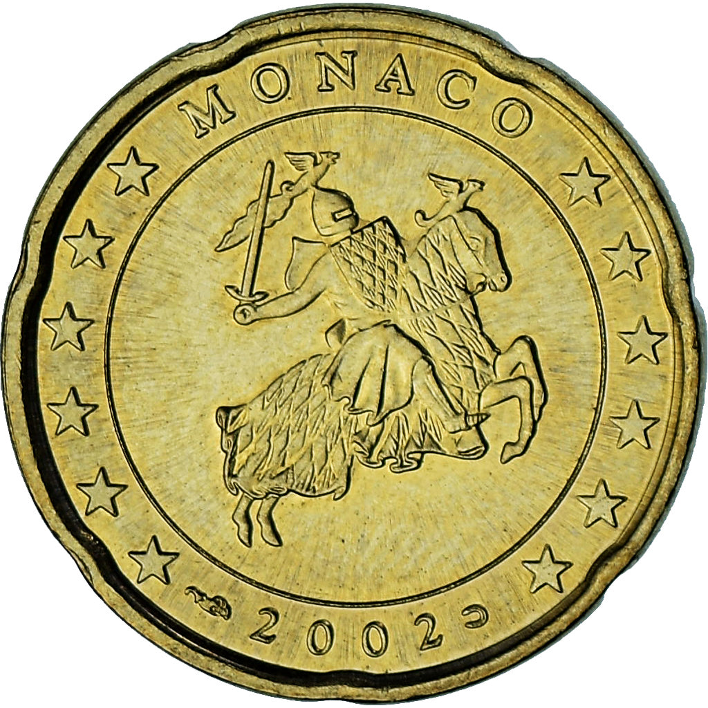 Mónaco, Rainier III, 20 Euro Cent, 2002, Paris, EBC, Latón, Gadoury:MC176