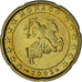 Monaco, Rainier III, 20 Euro Cent, 2002, Paris, VZ, Messing, Gadoury:MC176