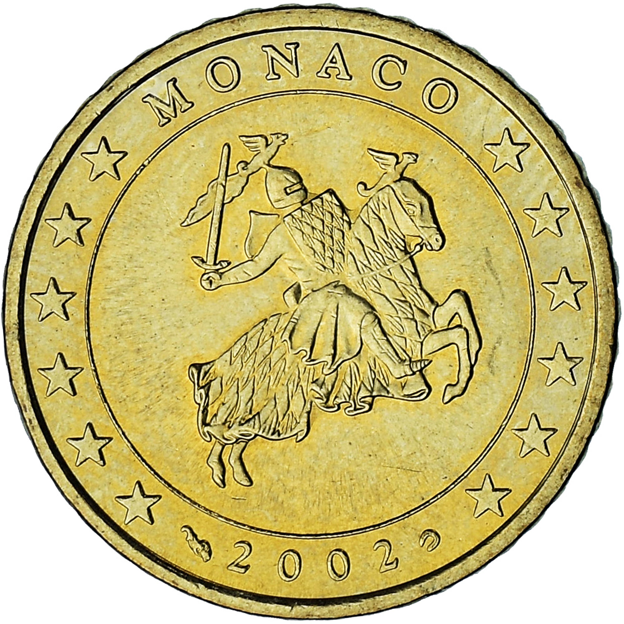 Monaco, Rainier III, 50 Euro Cent, 2002, Paris, AU(55-58), Brass, Gadoury:MC177