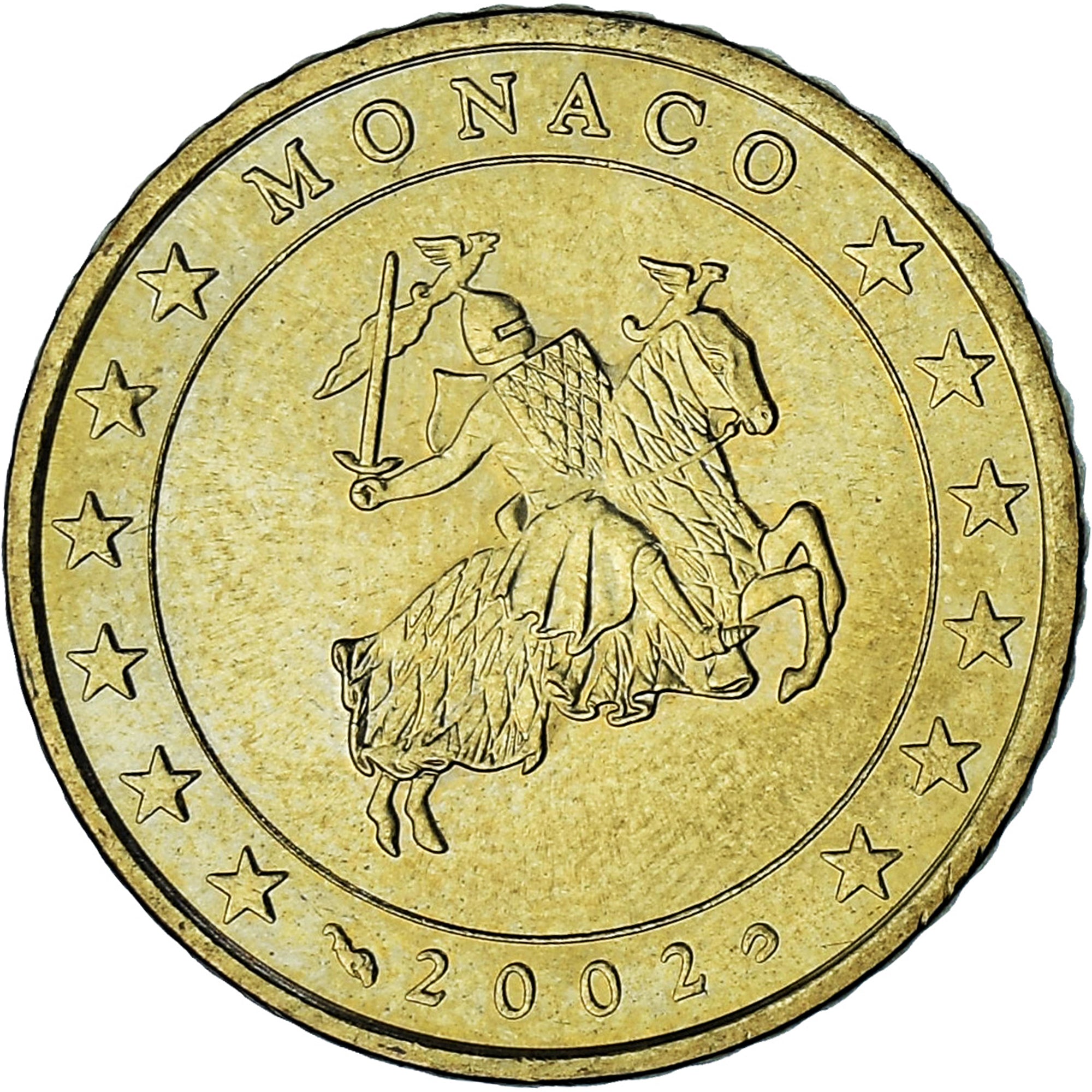 Monaco, Rainier III, 50 Euro Cent, 2002, Paris, AU(55-58), Brass, Gadoury:MC177