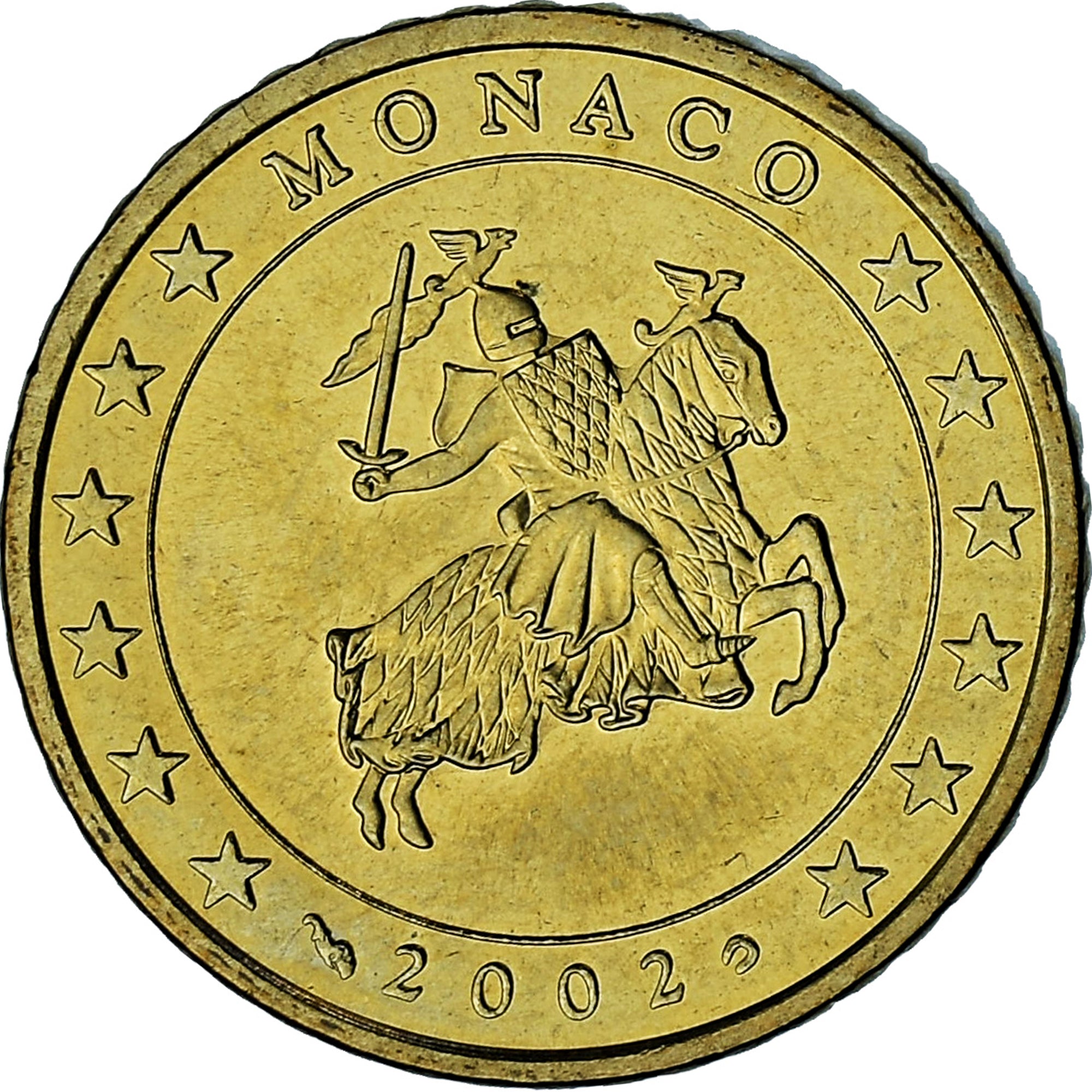 Monaco, Rainier III, 50 Euro Cent, 2002, Paris, AU(55-58), Brass, Gadoury:MC177