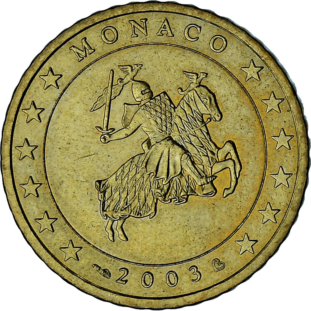 Monaco, Rainier III, 50 Euro Cent, 2003, Paris, AU(55-58), Brass, Gadoury:MC177