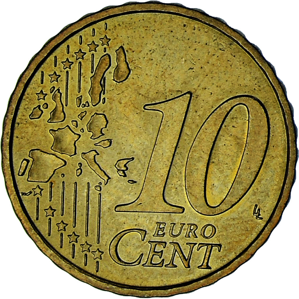Monaco, Rainier III, 10 Euro Cent, 2002, Paris, AU(55-58), Brass, Gadoury:MC175
