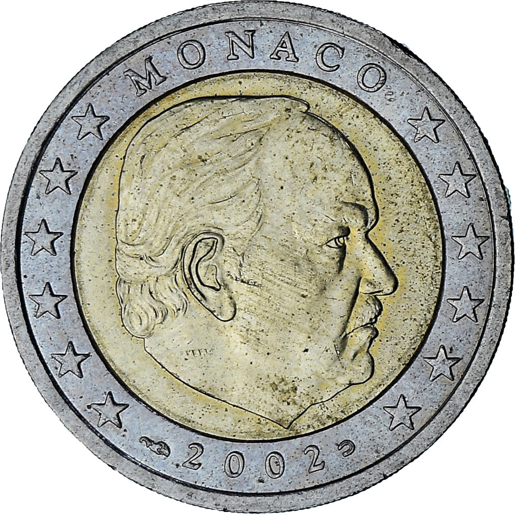 Monaco, Rainier III, 2 Euro, 2002, Paris, ZF+, Bi-Metallic, Gadoury:MC179