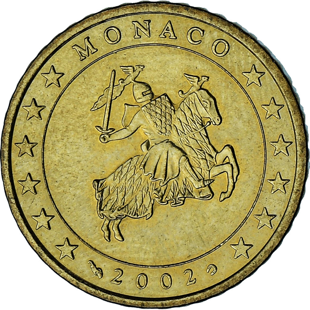 Monaco, Rainier III, 50 Euro Cent, 2002, Paris, VZ, Messing, Gadoury:MC177