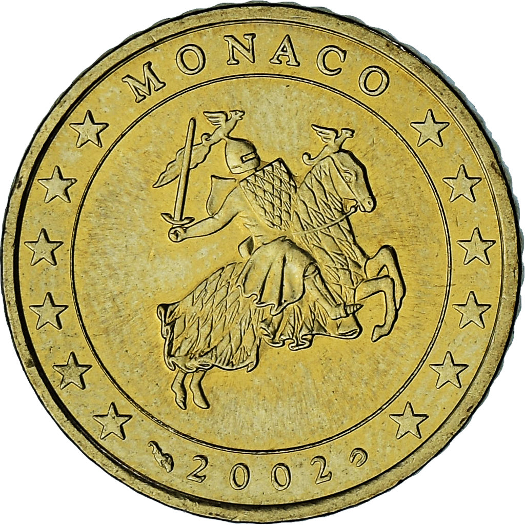 Monaco, Rainier III, 50 Euro Cent, 2002, Paris, VZ, Messing, Gadoury:MC177