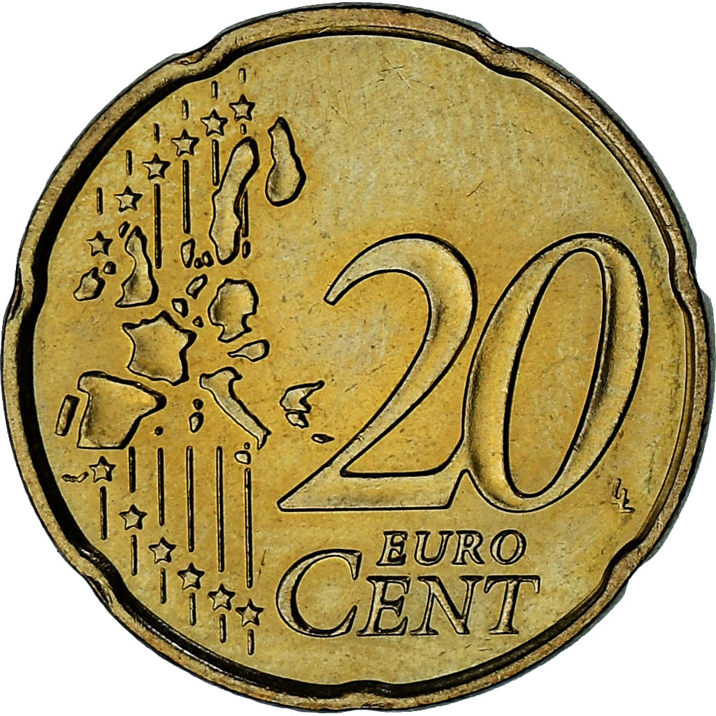 Monaco, Rainier III, 20 Euro Cent, 2001, Paris, AU(55-58), Brass, Gadoury:MC176